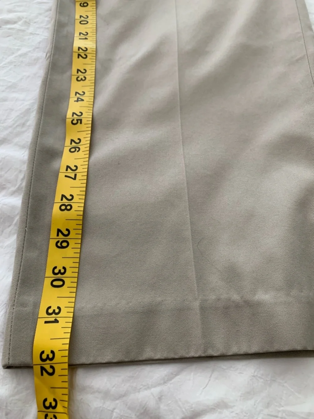 Men's Tailored Light Taupe Dress Pants 38x32 Cotton Office
